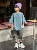 【90-150】半袖Tシャツorショートパンツ 男の子 デニム レトロ - 画像 (3)