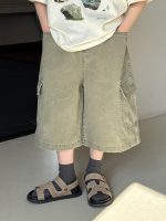 【90-150】7分丈デニムパンツ 韓国ヴィンテージ風 ビッグポケット 長く愛せる1本 - 画像 (3)