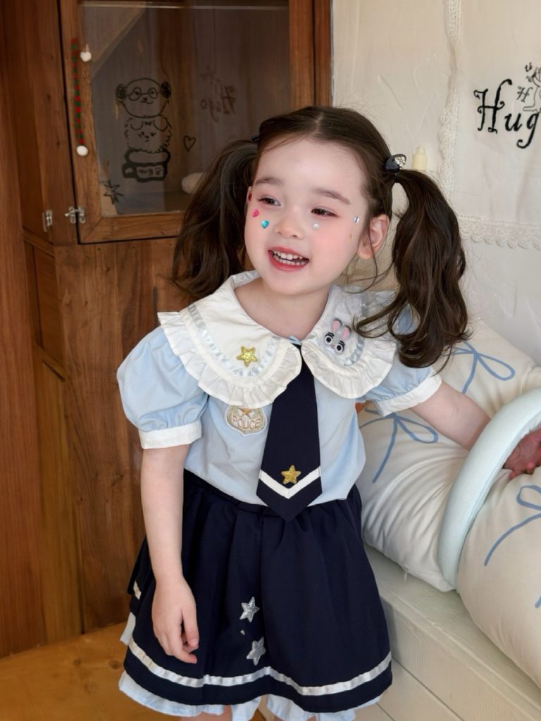 【90-150cm】セットアップ 女の子 丸襟 アカデミック風