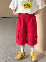 【90-160】ショートパンツ 男の子 ワイドレッグ カーゴパンツ