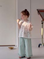 【90-140】パンツ 女の子 無地 フリル ストレートパンツ - 画像 (3)
