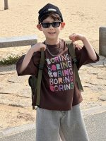 【90-160】半袖Tシャツ 男の子 英字 プリント カジュアル