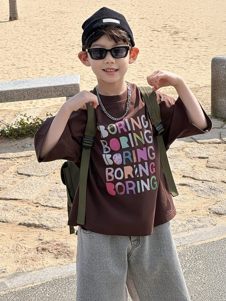 【90-160cm】半袖Ｔシャツ 男の子 英字 プリント カジュアル