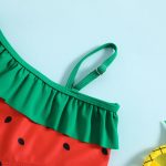 【80-130】水着 フルーツ柄フリル かわいい スイムウェア - 画像 (7)