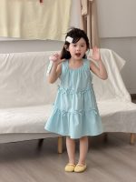 【90-140】ワンピース 女の子 リボン 無地 ノースリープ - 画像 (3)