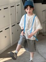 【100-160】Tシャツ 半袖 韓国風 ストリート ユニセックス おしゃれなロゴプリント - 画像 (5)