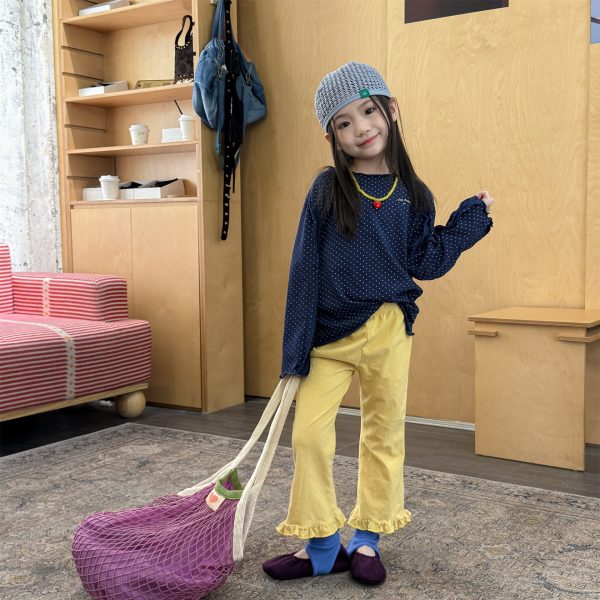 【80-130cm】パンツ 女の子 フリル ベルボトム おしゃれ