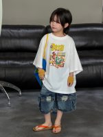 【100-150】Tシャツ ラウンドネック 半袖 プリント カジュアル - 画像 (3)