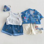 【73-120】ベストor半袖Tシャツorパンツ ベビー かわいい カジュアル - 画像 (4)