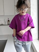 【90-130】半袖Tシャツ 男の子 無地 ゆったり - 画像 (3)