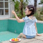 【90-130】水着 帽子付き フリル キュート スイムウェア - 画像 (9)