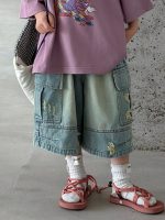 【100-150】ショートパンツ デニム ダメージジーンズ ゆったり - 画像 (6)
