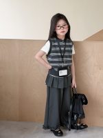 【100-170】ベスト 女の子 ニット ボーダー レイヤードしやすい - 画像 (3)