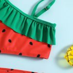 【80-130】水着 フルーツ柄フリル かわいい スイムウェア - 画像 (6)