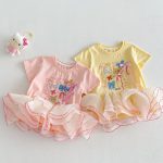 【73-120】半袖Ｔシャツ ベビー チュール フリル プリント