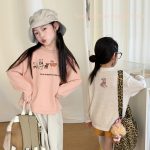 【100-170】長袖トップス 女の子 犬柄 カートゥーン 合わせやすい