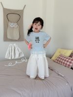 【90-140】キュロット 女の子 無地 レース ワイドパンツ - 画像 (2)