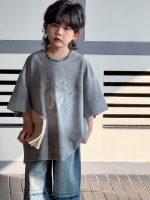 【100-150】Tシャツ 配色 プリント 半袖 カジュアル
