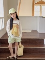 【100-170】長袖Tシャツ 女の子 パン柄 日焼け防止 ゆったり