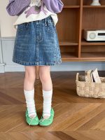 【100-170】デニムスカート 女の子 トレンド 合わせやすい - 画像 (3)