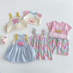 【73-120】ベストor半袖Tシャツor ワンピースorパンツ ベビー プリント かわいい - 画像 (3)