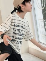 【100-160】キッズTシャツ 半袖 ボーダー アルファベット 可愛い - 画像 (3)