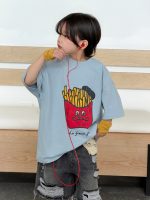 【100-150】Tシャツ カジュアル プリント 半袖 配色 - 画像 (2)