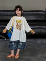【100-150】Tシャツ ラウンドネック 半袖 プリント カジュアル - 画像 (6)