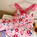 【90-140】水着 カラフルフラワー かわいい スイムウェア - 画像 (7)
