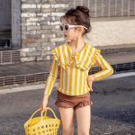 【90-140】水着 ストライプ フリル おしゃれ - 画像 (9)