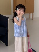 【90-140】ベスト 女の子 チェック柄 レース 切り替え - 画像 (5)
