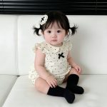 【66-90】ロンパース ベビー ドット柄 丸襟 かわいい - 画像 (4)