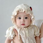 【GOODS】レース帽子 ベビー用 女の子 プリンセス風 いちご柄 日よけハット - 画像 (4)