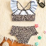 【6ヵ月-2歳】水着 レオパード柄 フリル スイムウェア - 画像 (3)