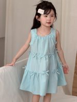 【90-140】ワンピース 女の子 リボン 無地 ノースリープ - 画像 (4)