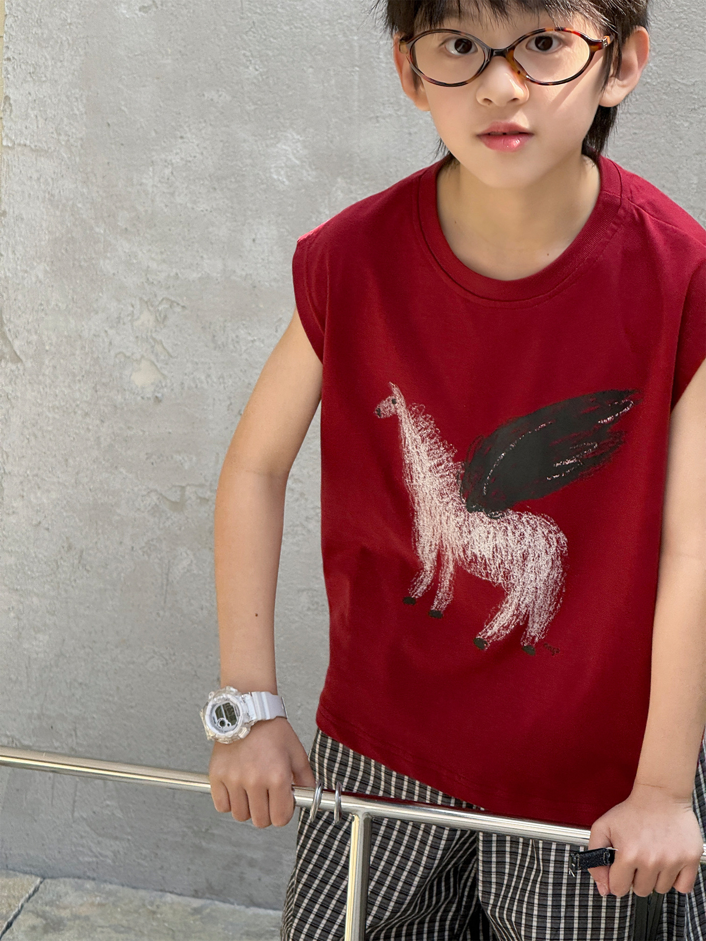 O1CN01zE01CT2GTqSC38OSe_2201251829017-0-cib.jpg 【100-160】ノースリーブTシャツ 夏 キッズ ペガサスプリント デイリーカジュアル - 画像 (1)