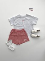 【80-130】セットアップ キッズ 半袖 Tシャツ+ショートパンツ 薄手 男女兼用 シンプル - 画像 (5)