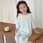 【100-160】パジャマ ガーゼ 女の子 ルームウェア 七分袖 上下セット エアコン対策 キッズ 部屋着 - 画像 (5)