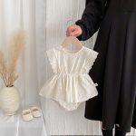 【66-90】ロンパース ベビー おしゃれ フリル 花刺繡 - 画像 (15)