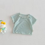 【73-120】Tシャツ ベビー 女の子 フリル 蝶結び - 画像 (8)