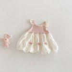 【66-90】キャミワンピース ベビー 女の子 蝶結び チュール