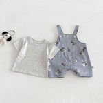 【66-90】セットアップ サロペット＆Tシャツ ベビー カートゥーン - 画像 (5)