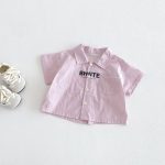 【73-100】シャツ or ショートパンツ ベビー ダブルポケット 英字 - 画像 (5)