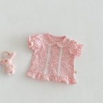【73-120】シャツ or パンツ ベビー 女の子 小花柄 レース フリル - 画像 (8)