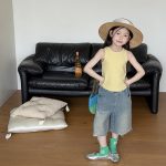 【100-170】ベスト 女の子 無地 ベーシック ナチュラル