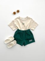 【80-130】セットアップ キッズ 半袖 Tシャツ+ショートパンツ 薄手 男女兼用 シンプル - 画像 (6)