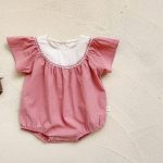 【66-90】ロンパース ベビー 女の子 韓国風 肩フリル - 画像 (7)