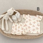 【66-100】セットアップ ベビー フリル袖トップス&レースショートパンツ - 画像 (7)