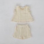 【73-110】セットアップ or パンツ ベビー 女の子 透かし編み - 画像 (3)