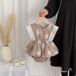 【66-90】ロンパース ベビー おしゃれ フリル 花刺繡 - 画像 (16)